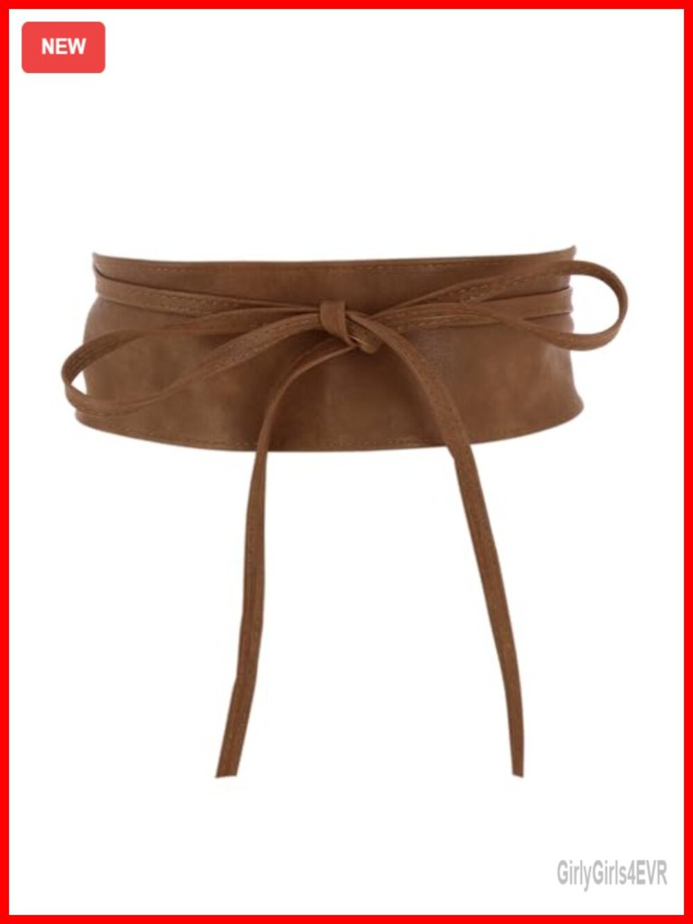 Faux Leather Wide Obi Belt Lace-Up Waistband for Dresses & Tunics